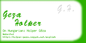 geza holper business card